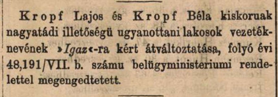 Nevmagyarositas BudapestiKozlony 1883 08 18 160 160