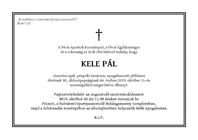 Kele_Pal_gyaszjelentese_2019_oktober.png